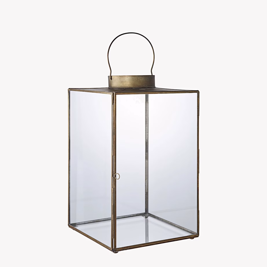 Metallist ja klaasist aialatern antiikmessingu välimusega Mohali 42 cm – 3