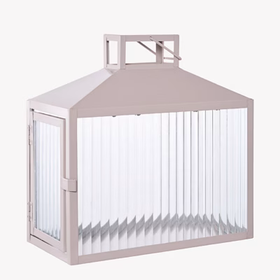 Metallist ja klaasist aialatern Lucca, beež/hall