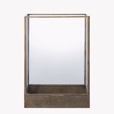 Metallist ja klaasist latern antiikmessingu toonis Manali