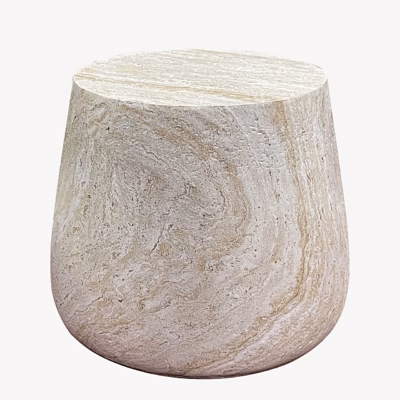 Ümmargune abilaud Bonn, naturaalne, ø47,5 x 41 cm