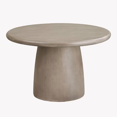 Ümmargune aiasöögilaud fiberclay-komposiidist, hall, ø120x75 cm Bonnet