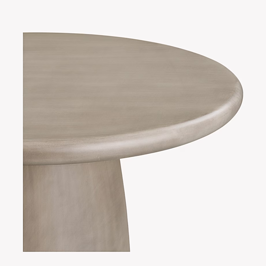 Ümmargune aiasöögilaud fiberclay-komposiidist, hall, ø120×75 cm Bonnet – 8