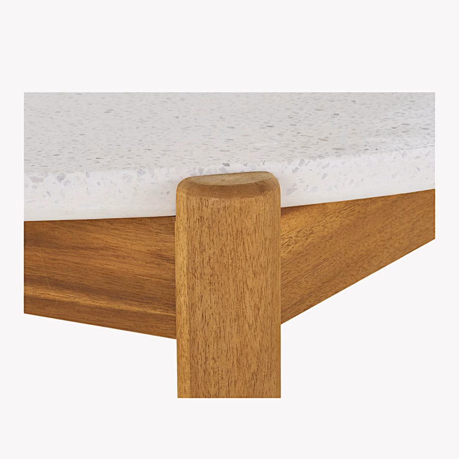 Ümmargune akaatsiapuidust ja terrazzo söögilaud Terracina, ø120×76 cm – 6