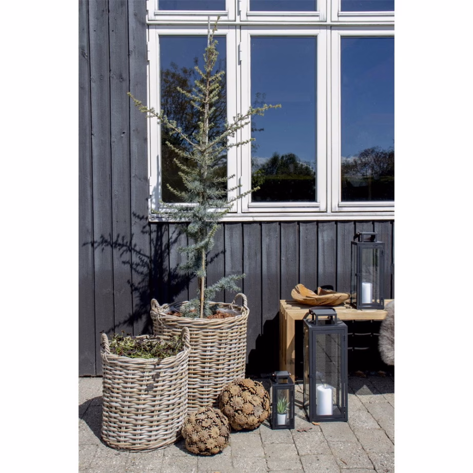 Ümmargused rotangist hoiukorvid Indo, kubu toon, komplekt 2 tk (Ø40/50 cm) – 5