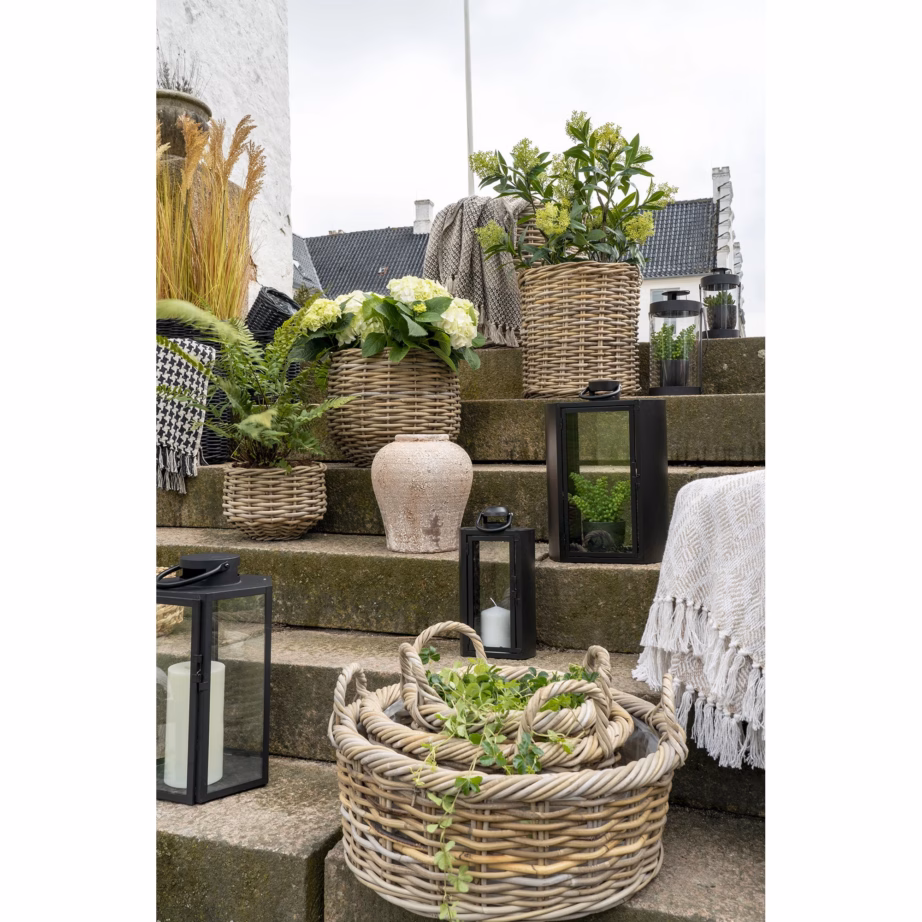 Ümmargused rotangist hoiukorvid Kuta, looduslik toon, 3-osaline komplekt – 5