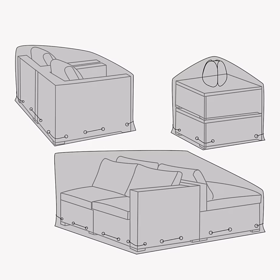 Must aiamööblikatte komplekt moodulmööblile, 3 osa – 2