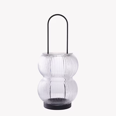 Must metallist ja klaasiga latern Lucena, 16x16x36 cm