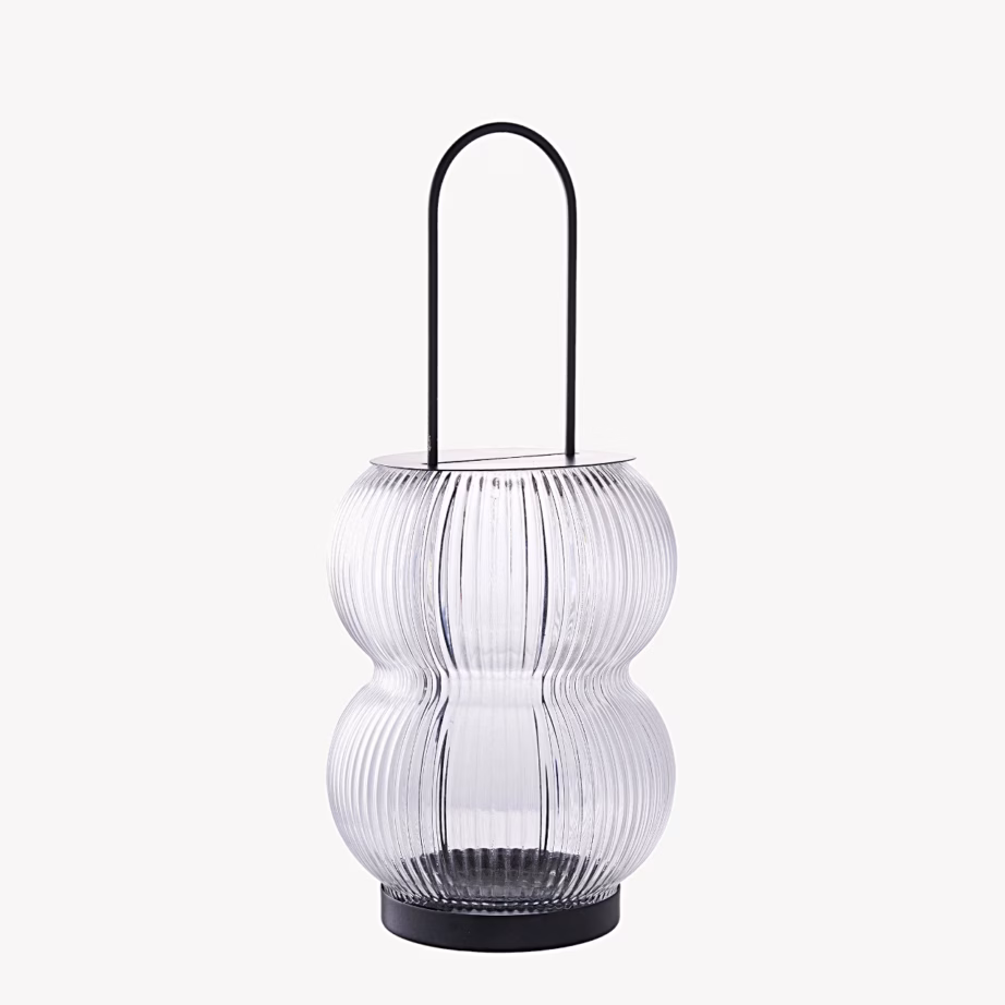 Must metallist ja klaasiga latern Lucena, 16x16x36 cm – 3