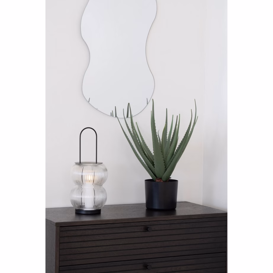 Must metallist ja klaasiga latern Lucena, 16x16x36 cm – 5