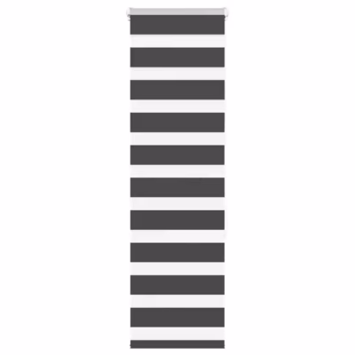 Must sebraruloo läbipaistvate ja läbipaistmatute ribadega, 50 x 150 cm, 100% polüester