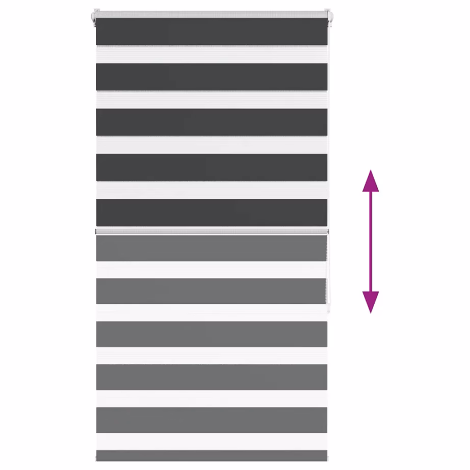 Triibuline päev-öö ruloo, must, 70 x 150 cm, polüester – 5