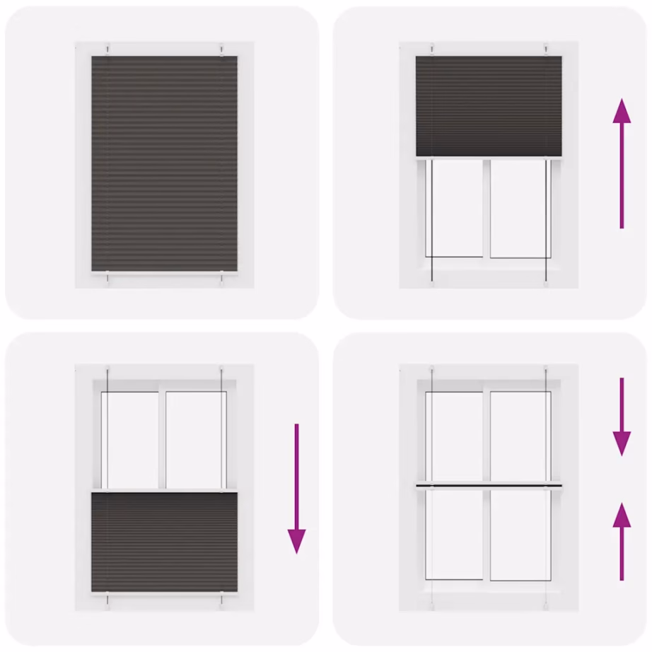 Plisseeritud aknaruloo privaatsuseks, must, 90 x 100 cm, polüester, kanga laius 89,4 cm – 7