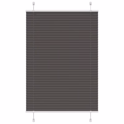 Plisseeritud aknaruloo privaatsuse ja valguskaitsega, must polüester, 95 x 150 cm