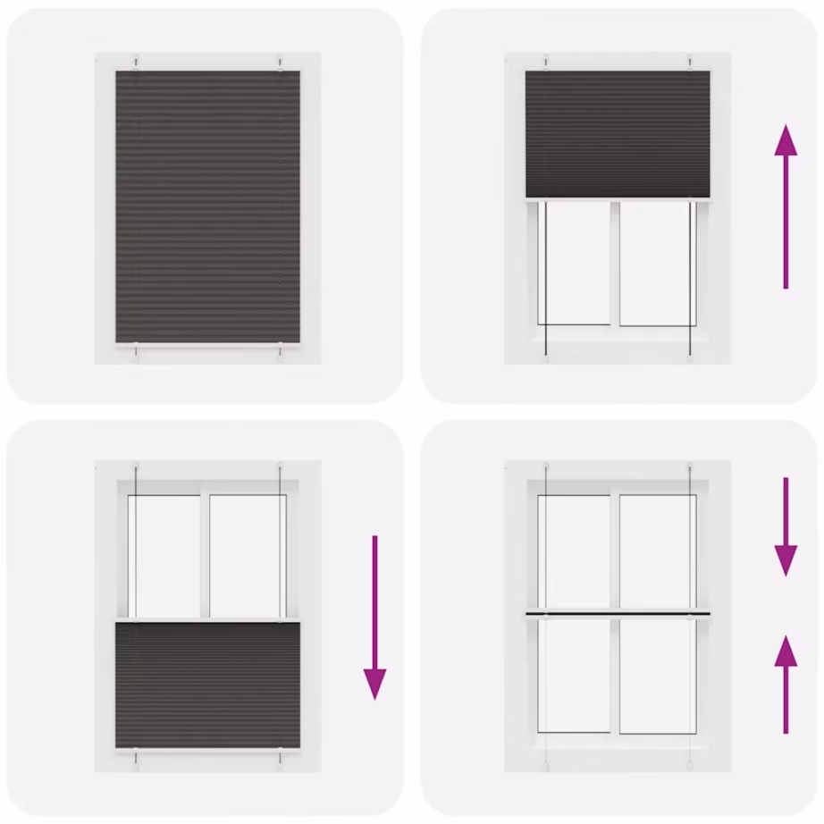 Plisseeritud ruloo privaatsuseks, must, 100 x 100 cm, 100% polüester, kahe paigaldusviisiga – 7