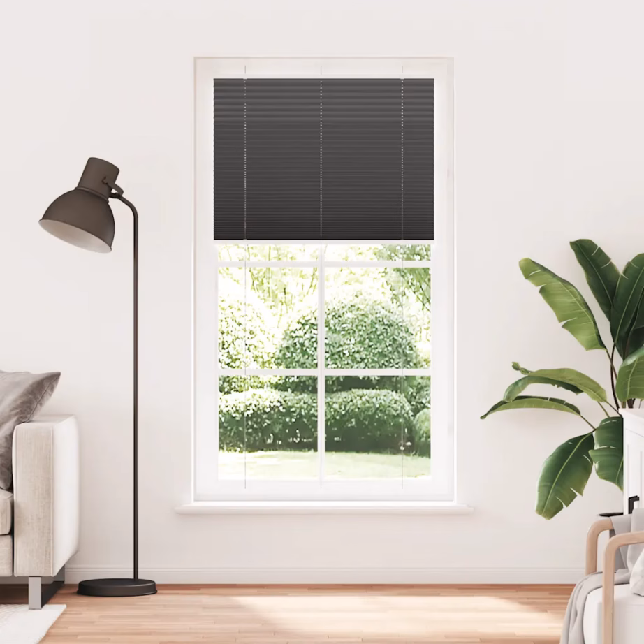 Plisseeritud ruloo, must, 110 x 200 cm, puurimisvaba paigaldusvõimalus – 2