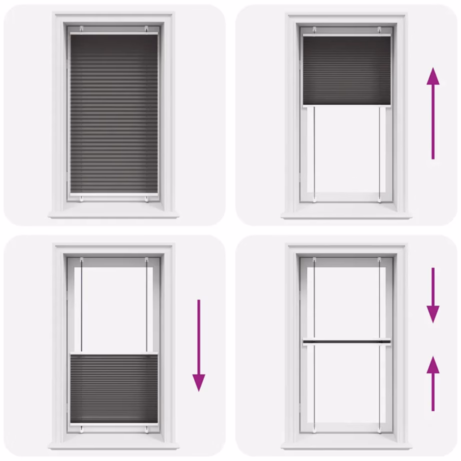 Must plisseeritud ruloo kahe paigaldusviisiga, 75 x 100 cm, polüester – 7