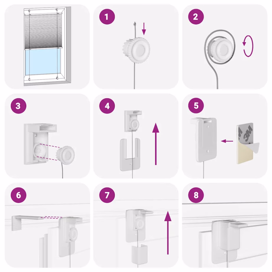 Plisseeritud ruloo privaatsuseks, must, 85 x 100 cm, 100% polüester – 5