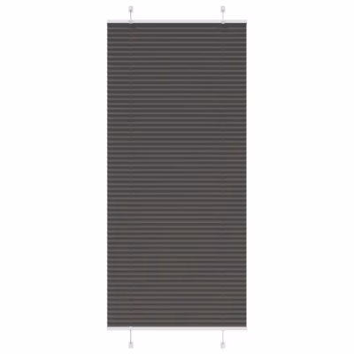 Plisseeritud ruloo privaatsuse ja päikesekaitsega, must, 90 x 200 cm, 100% polüester, kahe paigaldusviisiga