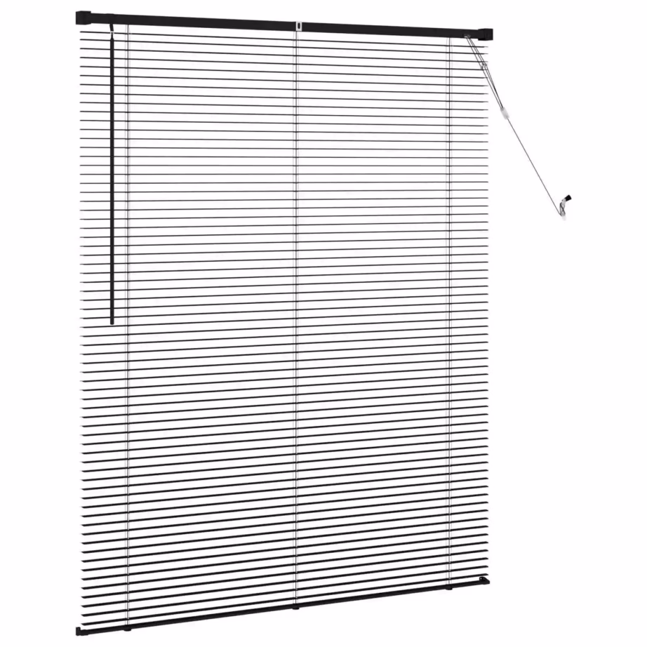 Reguleeritav Veneetsia ruloo, must PVC, 150 x 120 cm – 5