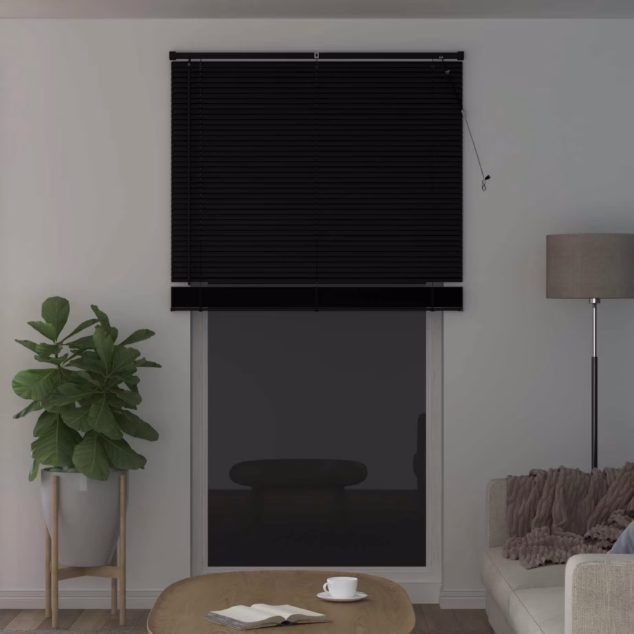 Veneetsia ruloo, reguleeritav, must PVC, 213 x 110 cm - 3