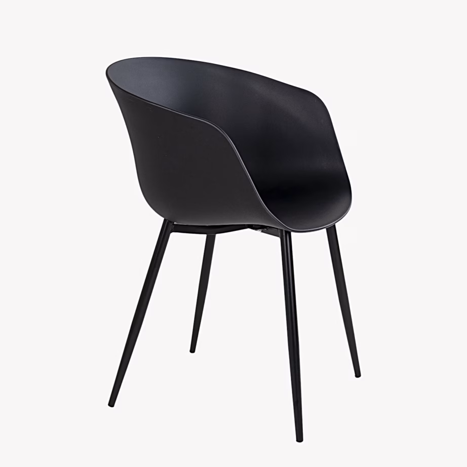 Must söögitool mustade metalljalgadega Roda – 9