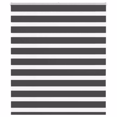 Must sebra ruloo kettmehhanismiga, 130 x 100 cm, polüester, kruvivaba paigaldusvõimalus