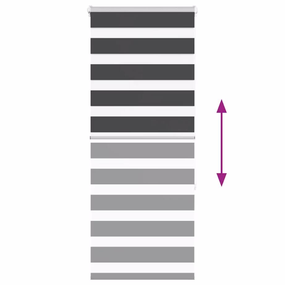 Must sebra ruloo kettmehhanismiga, 55 x 150 cm, 100% polüester – 5