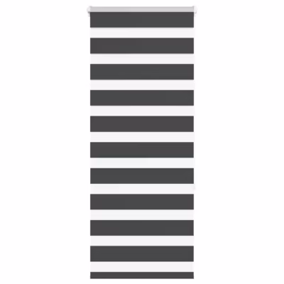 Must sebra ruloo privaatsusribadega, 65 x 150 cm, polüester