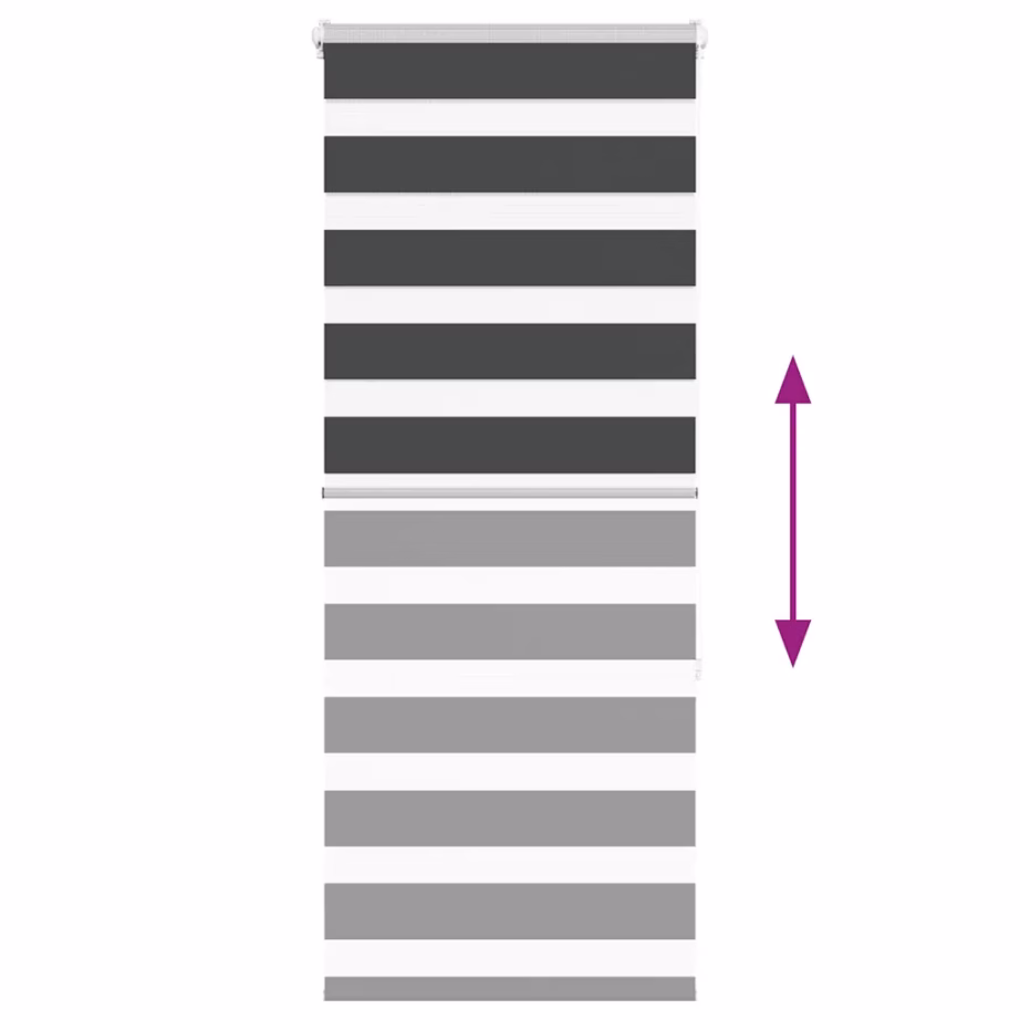 Must sebra ruloo privaatsusribadega, 65 x 150 cm, polüester – 5