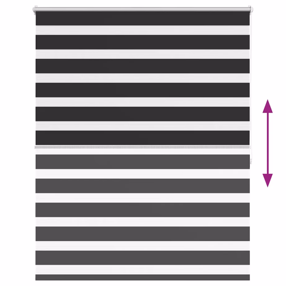 Sebrarullkardin aknale, must, 140 x 175 cm, 100% polüester – 5