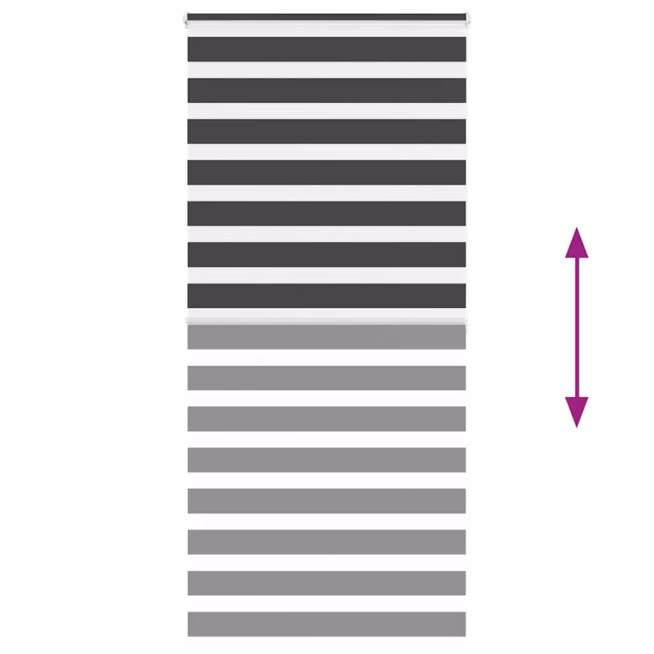 Must sebraruloo privaatsuse ja valguse reguleerimiseks, 100 x 200 cm, polüester, alumiiniumsiiniga – 5