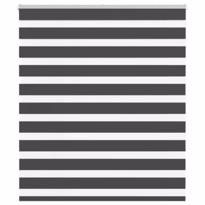 Triibuline sebraruloo must, 120 x 150 cm, kettmehhanismiga, polüester