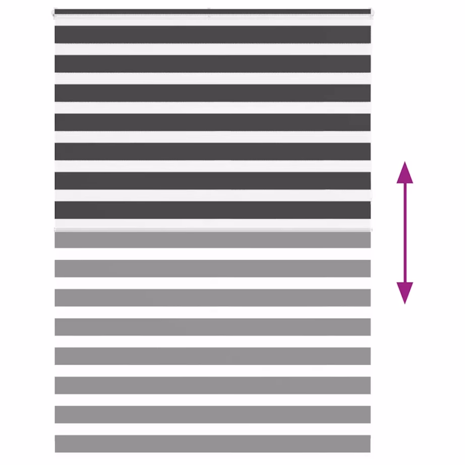 Must sebraruloo kettimehhanismiga, 165 x 230 cm, 100% polüester, alumiiniumsiin – 5