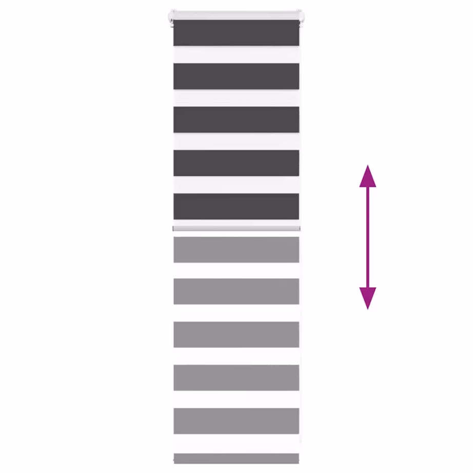 Must sebraruloo, 40 x 100 cm, 100% polüester, kettmehhanismiga – 5