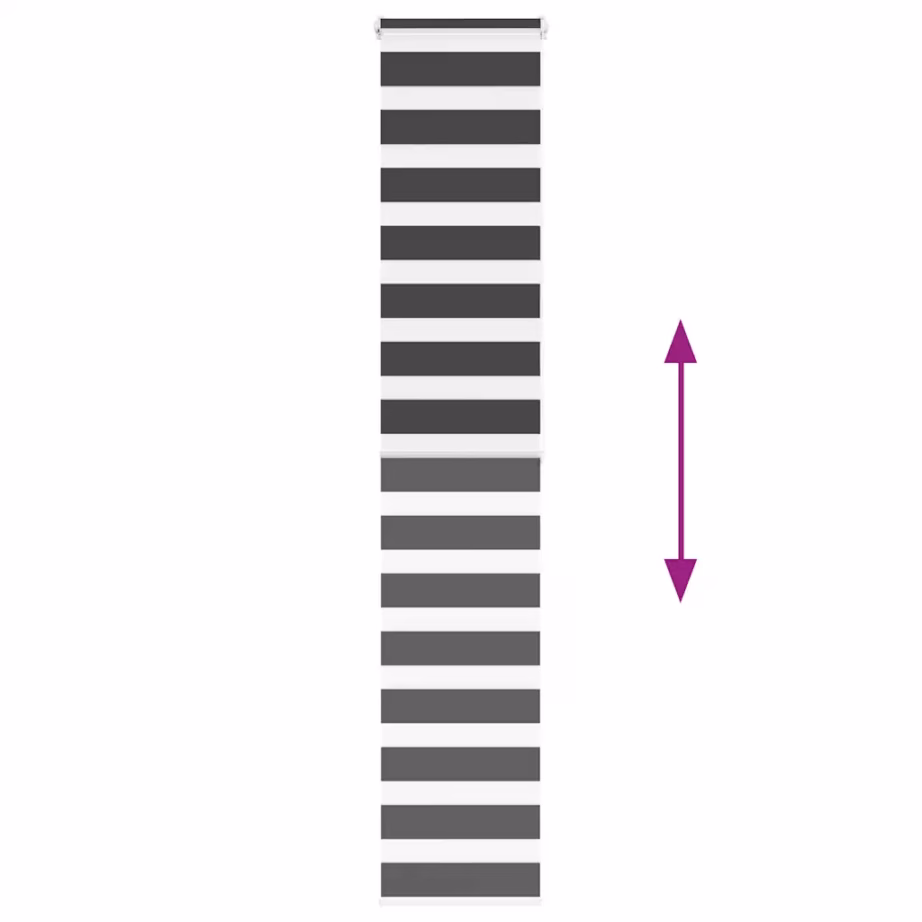 Triibuline sebraruloo privaatsuse ja valguse reguleerimiseks, must, 40 x 200 cm, polüester – 5