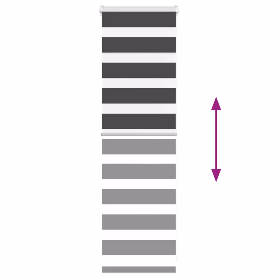 Triibuline sebraruloo privaatsuse ja valguse reguleerimiseks, must, 45 x 100 cm, 100% polüster – 5