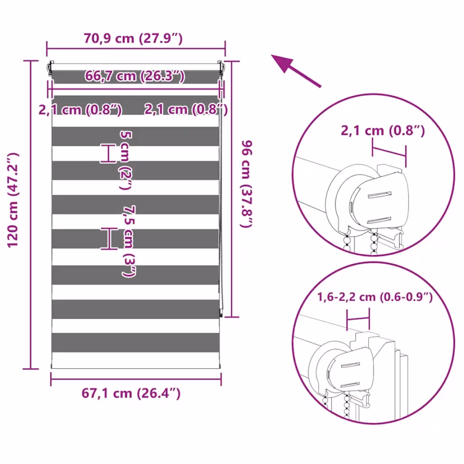Must sebraruloo, 70 x 120 cm, 100% polüester – 13