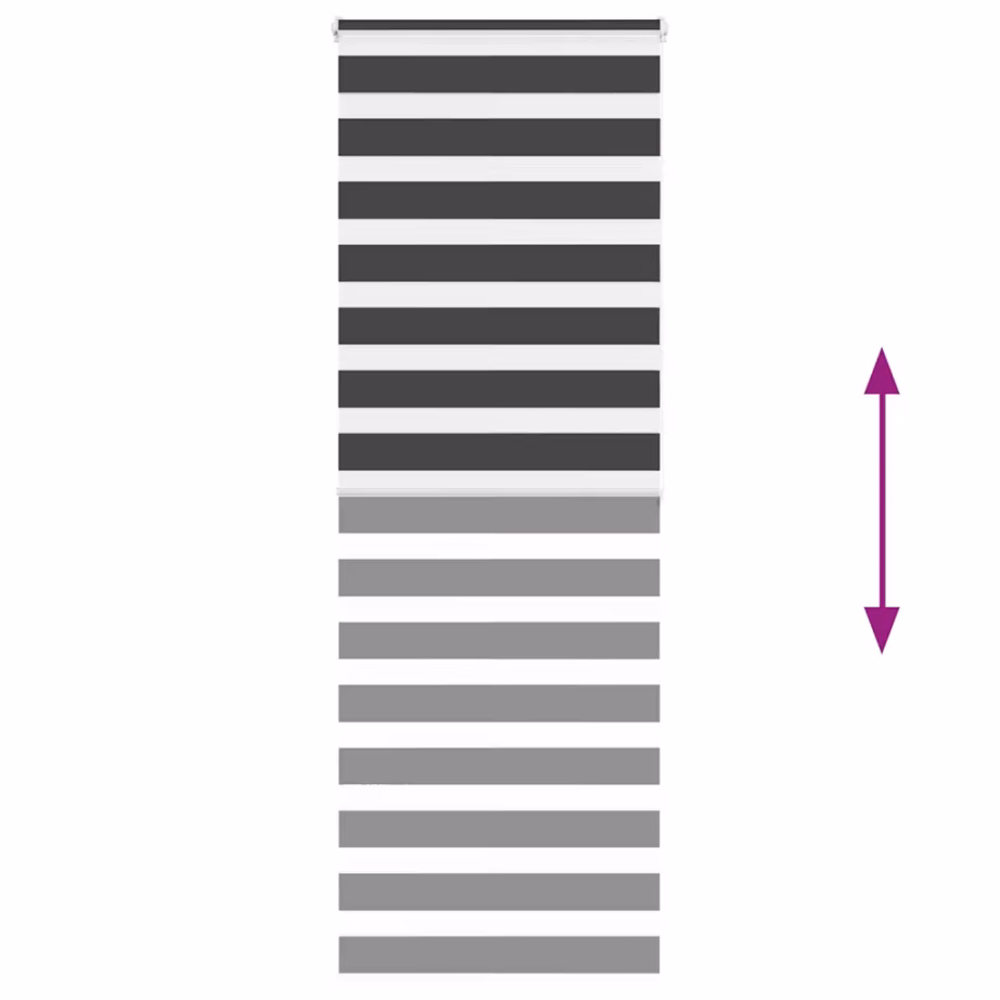 Must sebraruloo triibulise kangaga, 75 x 200 cm, 100% polüester – 5