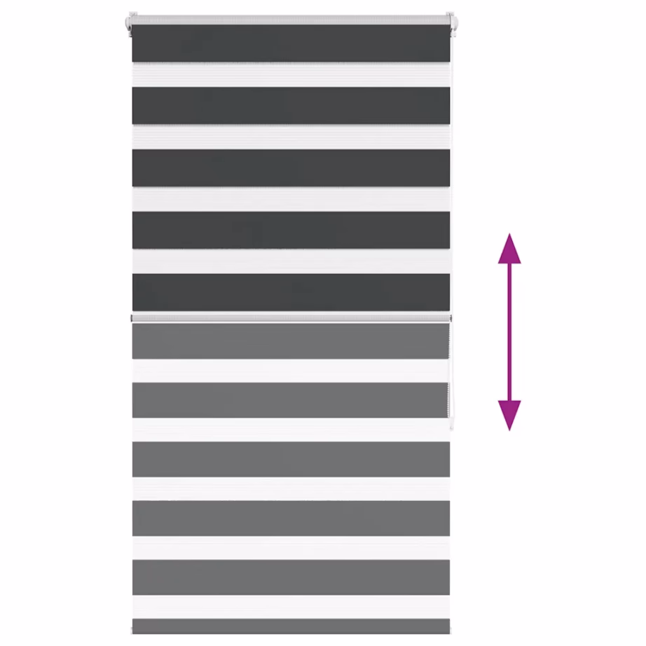 Must sebraruloo privaatsuse ja valguse reguleerimiseks, 80 x 150 cm, polüester – 5