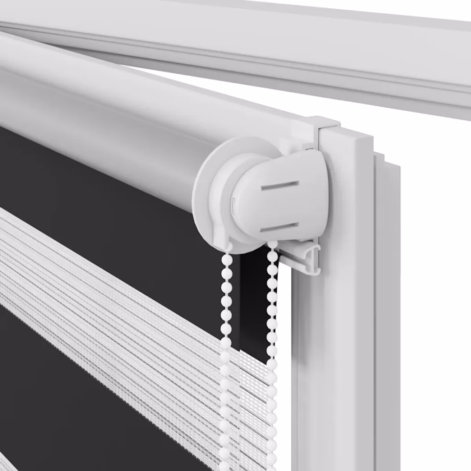 Must sebraruloo kahekihilise polüesterkangaga, 80 x 150 cm – 9