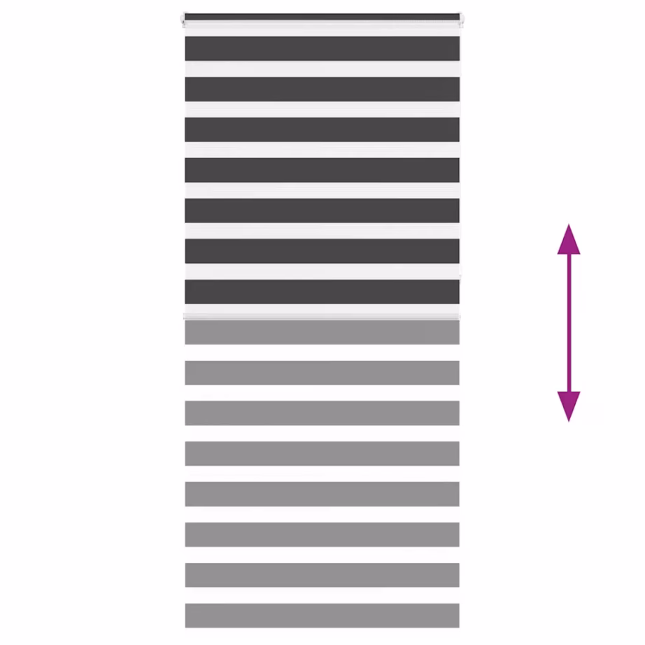 Must sebraruloo privaatsuse ja valguse reguleerimiseks, 95 x 230 cm, polüester – 5