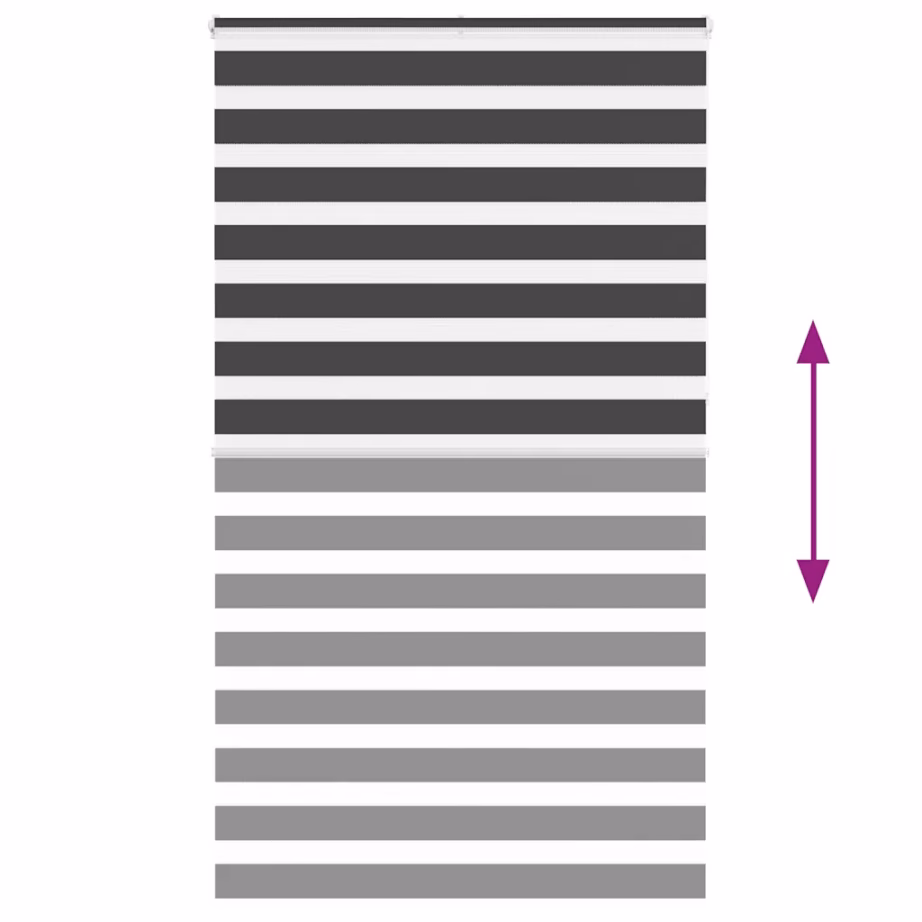 Triibuline sebraruloo, must, 120 x 230 cm, kanga laius 115,9 cm, polüester – 5