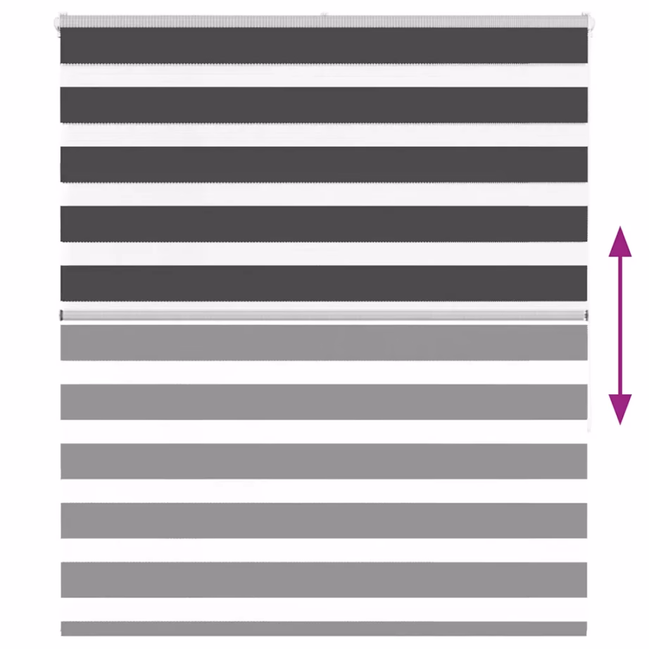 Must sebraruloo triibulise kangaga, 125 x 150 cm, polüester – 5