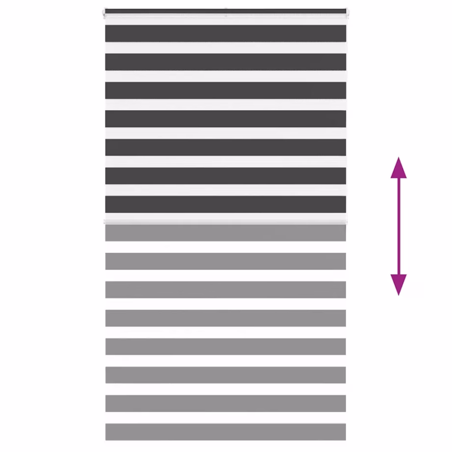 Triibuline päev-öö ruloo aknale, must, 120 x 200 cm, polüester – 5