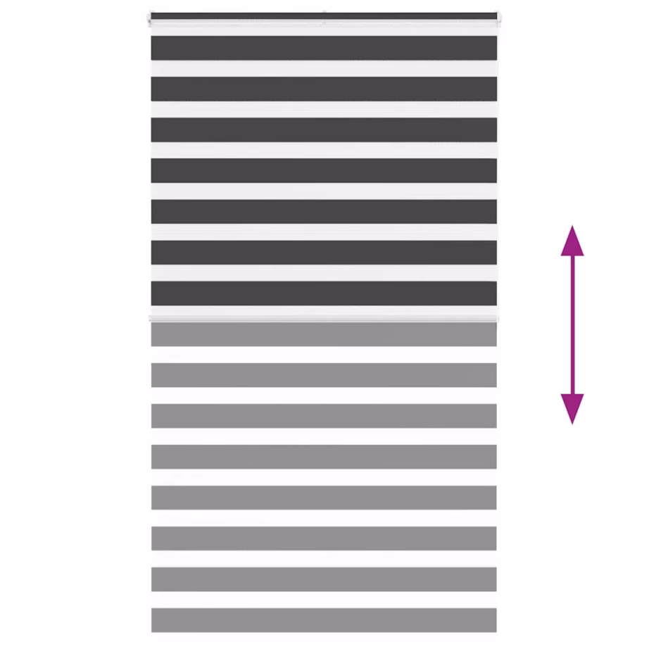 Triibuline päev-öö ruloo, must, 125 x 200 cm, 100% polüester – 5