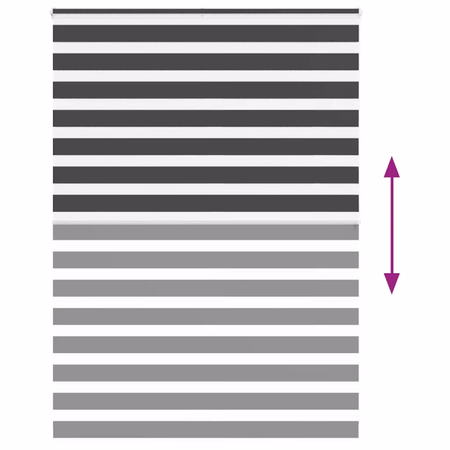 Triibuline sebra ruloo privaatsuse ja valguse reguleerimiseks, must, 165 x 200 cm, 100% polüester – 5