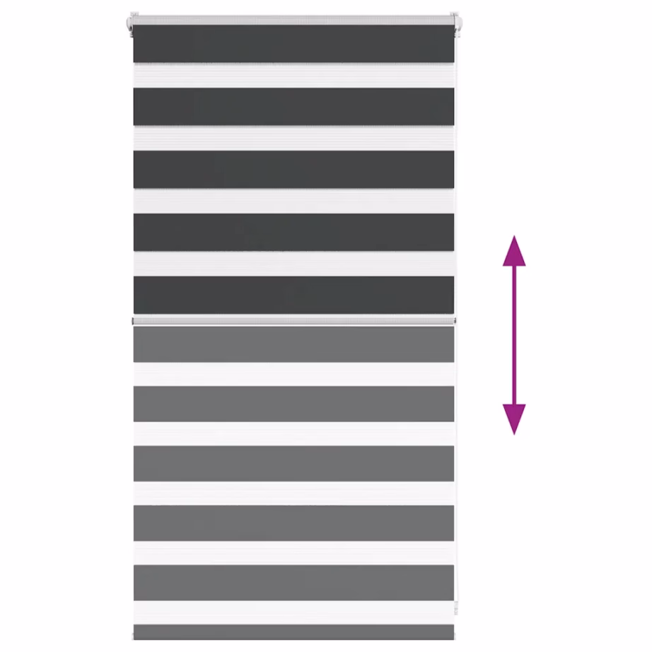 Triibuline sebra-ruloo privaatsuse ja valguse reguleerimiseks, must, 80 x 100 cm – 5