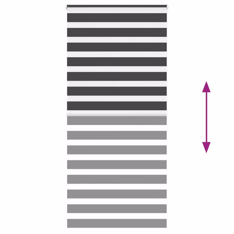 Must triibuline sebraruloo kettmehhanismiga, 110 x 200 cm, polüester – 5