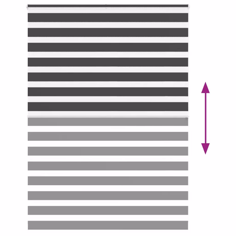 Triibuline sebraruloo reguleeritava valgusega, must, 160 x 200 cm – 5