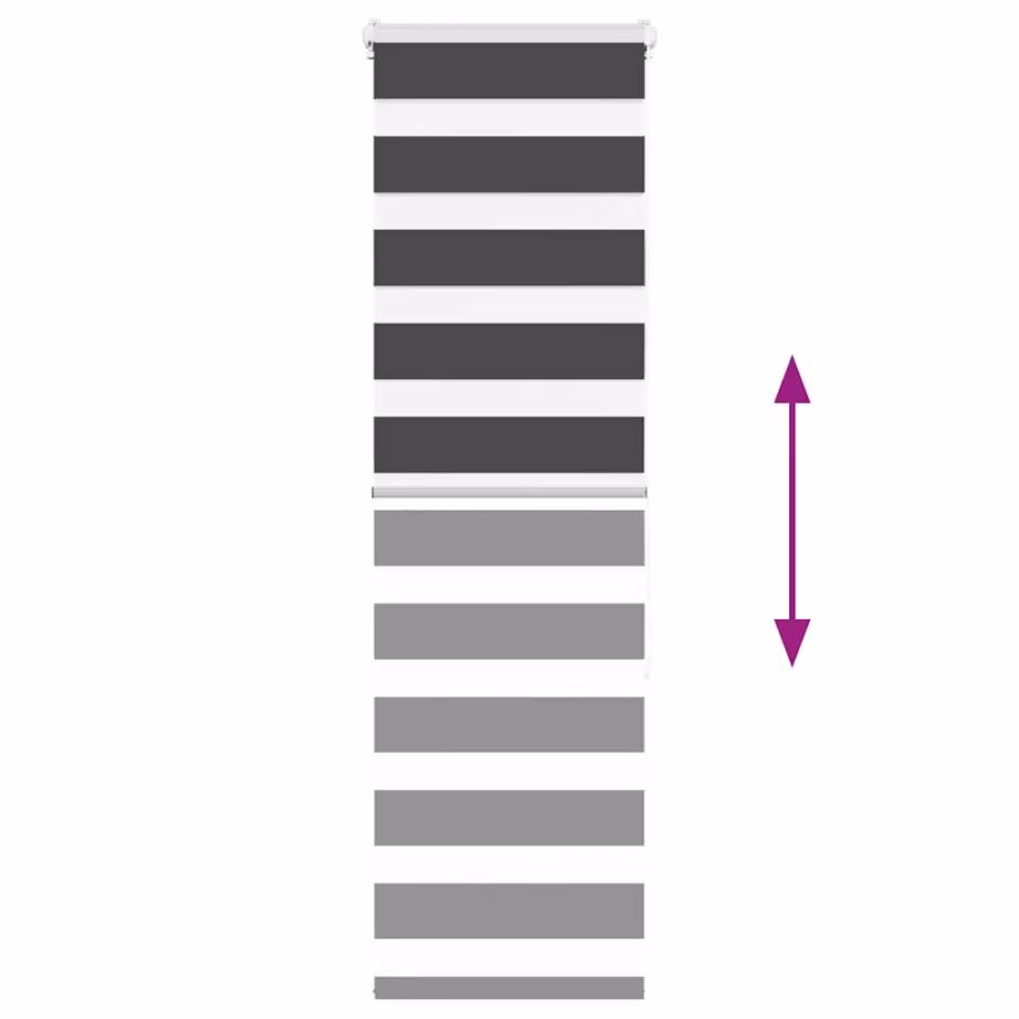 Triibuline sebraruloo, must, 45 x 150 cm, kanga laius 40,9 cm, 100% polüester – 5